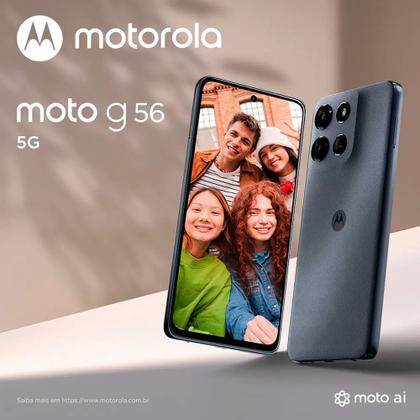Imagem de Smartphone Motorola Moto G56 5G 256GB 8GB RAM+8GB RAM Boost Tela 6,7” Câmera Dupla 50MP+08MP Grafite