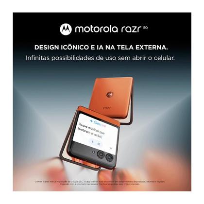 Imagem de Smartphone Motorola Razr 50 512GB, 12GB RAM, 12GB Ram Boost, Tela dobrável 6,9 pOLED e externa 3,6”, Moto AI camera, IPX8