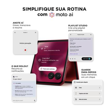 Imagem de Smartphone Motorola Razr 60 Ultra 1TB, 16GB RAM, 16GB Ram Boost, Snapdragon 8 Elite, Tela dobrável 7 e externa 4”, Moto AI, 50MP câmera