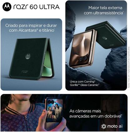 Imagem de Smartphone Motorola Razr 60 Ultra 5G 6.9 16GB 1TB Verde, Nano SIM eSIM