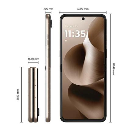 Imagem de Smartphone Motorola Razr 60 Ultra 5G - Madeira, 1TB, 32GB (16GB RAM+16GB Ram Boost), Câmera 50 MP e Tela de 7"