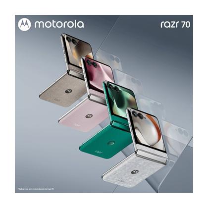 Imagem de Smartphone Motorola Razr 70 5G 256GB 24GB 8GB RAM16GB Ram Boost Tela externa 3.6” e tela interna 6.9 Extreme Amoled 120Hz