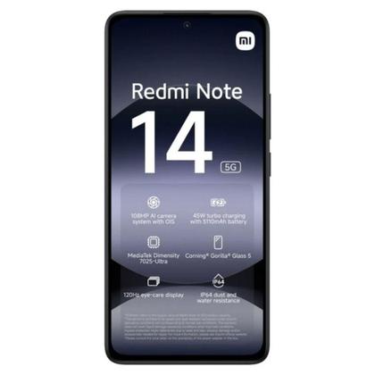 Imagem de Smartphone Note14 5G Global 256GB 8GB RAM Dual SIM Tela 6.67" - Negro