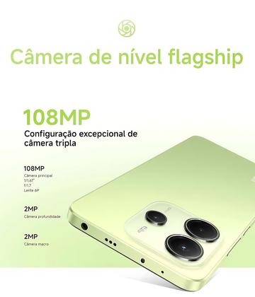 Imagem de Smartphone Note14 Lançamento 256GB  128GB 12GB Ramboost Câmera 108MP  20MP frontal AMOLED 120Hz FHD plus celular Design Premium