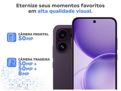 Imagem de Smartphone OPPO Reno16 F 256GB 5G 8GB RAM Violeta Crepúsculo 6,57" Câm. Tripla + Selfie 50MP