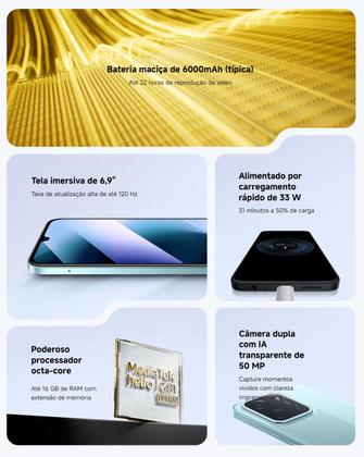 Imagem de Smartphone POCO C85 NFC Lançamento Xiaomi 2025 50mp tela 6,9 120Hz 256GB 128GB 16GB Ramboost celular Ultra Fluidez 6000mAh Top 1º Custo benefício