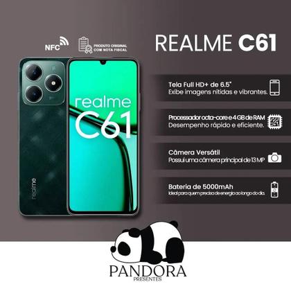 Smartphone Realme C61 RMX3930 128GB 4GB RAM Dual SIM Tela 6.74