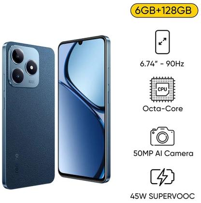 Imagem de Smartphone realme c63 rmx3939 nfc dual sim de 256gb 8gb ram de 6.74 50mp / 8mp leather blue