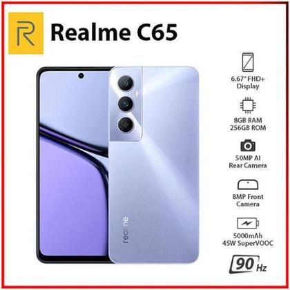 Smartphone Realme C65 256GB, 8GB RAM, Tela 6,67, 90Hz, Câm