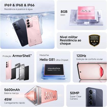 Imagem de Smartphone Realme C75x 8gb RAM 256gb Dual Sim NFC Tela 6.67 Prova dágua resistente a queda Azul