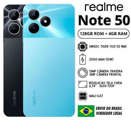 Smartphone Realme Note 50 3GB RAM 64GB Tela 6.74 Dual Sim LTE