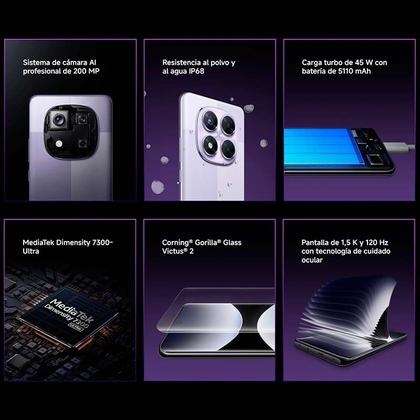Imagem de Smartphone RedmiNote 14 PRO NFC Câmera tripla 200MP 32mp frontal 256GB tela AMOLED 120Hz FHD plus celular Premium