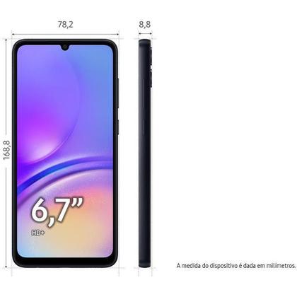 Imagem de Smartphone Samsung Galaxy A05 128GB 4G Wi-Fi Tela 6.7 Dual Chip 4GB RAM Câmera Dupla + Selfie 8MP - Preto