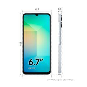 Imagem de Smartphone Samsung Galaxy A06 5G 128GB - Cinza, 4GB de RAM + 4GB RAM Plus, Câmera 50MP, Tela 6,7"