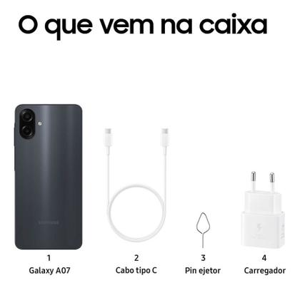 Imagem de Smartphone samsung galaxy a07 4g 128gb 4gb de ram preto