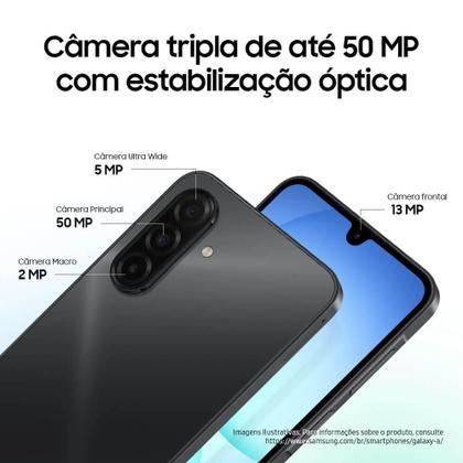 Imagem de Smartphone Samsung Galaxy A17 128GB 4GB RAM Preto 6,7 Câm. Tripla Selfie 13MP, Preto