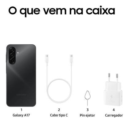 Imagem de Smartphone samsung galaxy a17 128gb 4gb ram preto