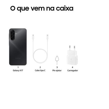 Imagem de Smartphone Samsung Galaxy A17 4G 256GB 8GB RAM Câmera Tripla Traseira de até 50MP Selfie 13MP 6.7" Preto