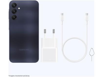 Smartphone Samsung Galaxy A25 6,5" 256GB Azul Escuro 5G 8GB RAM Câm Tripla 50MP + Selfie 13MP Bateria 5000mAh Dual Chip Imagem de Smartphone Samsung Galaxy A25 6,5" 256GB Azul Escuro 5G 8GB RAM Câm Tripla 50MP + Selfie 13MP Bateria 5000mAh Dual Chip