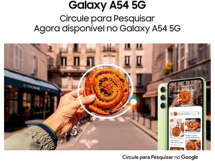 Smartphone Samsung Galaxy A54 256GB Verde Lima 5G Octa-Core 8GB RAM 6,4" Câm. Tripla + Selfie 32MP Dual Chip Imagem de Smartphone Samsung Galaxy A54 256GB Verde Lima 5G Octa-Core 8GB RAM 6,4" Câm. Tripla + Selfie 32MP Dual Chip