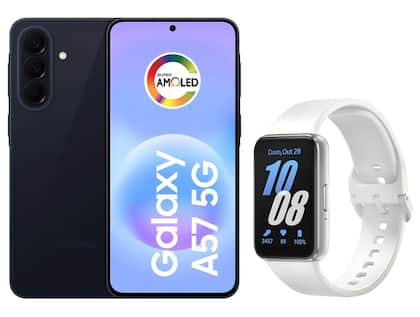 Smartphone Samsung Galaxy A57 128GB Azul Escuro - 5G + Smartband Samsung Galaxy Fit3 Prata