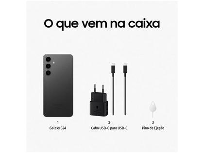 Imagem de Smartphone Samsung Galaxy S24 6,2" Galaxy AI 256GB Preto 5G 8GB RAM Câm. Tripla 50MP + Selfie 12MP Bateria 4000mAh Dual Chip