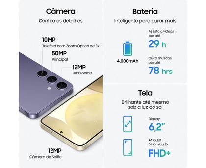 Imagem de Smartphone Samsung Galaxy S24 6,2” Galaxy AI 256GB