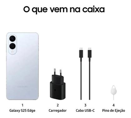 Imagem de Smartphone Samsung Galaxy S25 Edge 512GB 5G - Titânio Azul, Galaxy AI, Câmera Dupla 200MP + Selfie 12MP, RAM 12GB, Tela 6.7