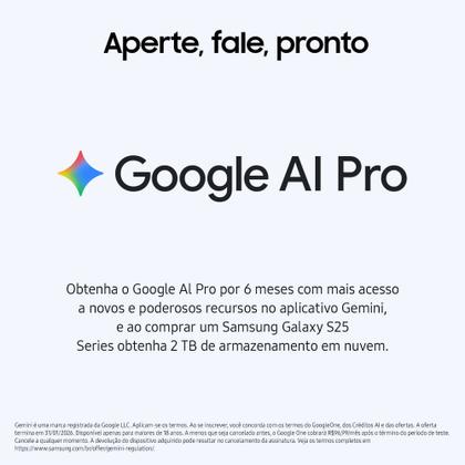 Imagem de Smartphone Samsung Galaxy S25 FE 5G 128GB 8GB RAM Câmera Tripla 50+12+8 Tela Grande 6.7 Preto