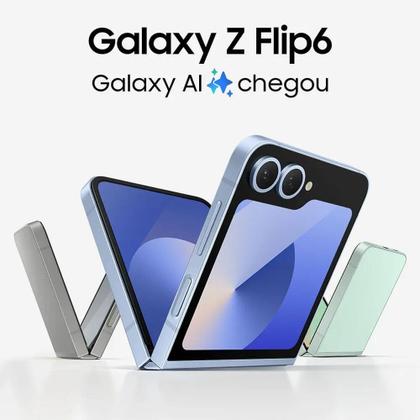 Samsung Galaxy Z Flip6 国内版ブルー 256GB Smartphone Samsung Galaxy Z Flip6 256GB Azul 5G - Tela dobrável de
