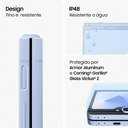 Smartphone Samsung Galaxy Z Flip6 256GB Cinza 5G - Tela dobrável