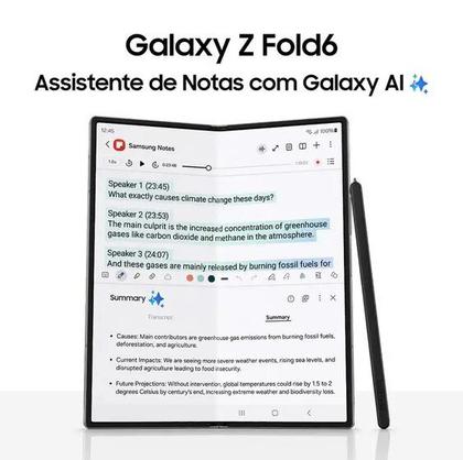Imagem de Smartphone Samsung Galaxy Z Fold6 512GB Cinza 5G - Tela dobrável de 7.6" e 12GB de RAM