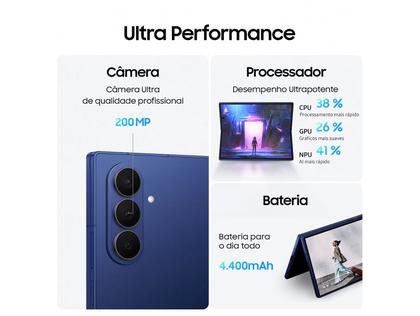 Imagem de Smartphone Samsung Galaxy Z Fold7 1TB Azul 5G 16GB RAM Tela 8,0" Câm. Tripla + Selfie 10MP