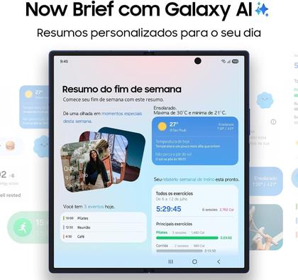Imagem de Smartphone Samsung Galaxy Z Fold7 512GB 12GB RAM Câmera Traseira até 200MP Selfie 10MP Tela 8.0" Azul