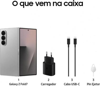 Smartphone Samsung Galaxy Z Fold7 512GB 5G - Prata, Tela dobrável