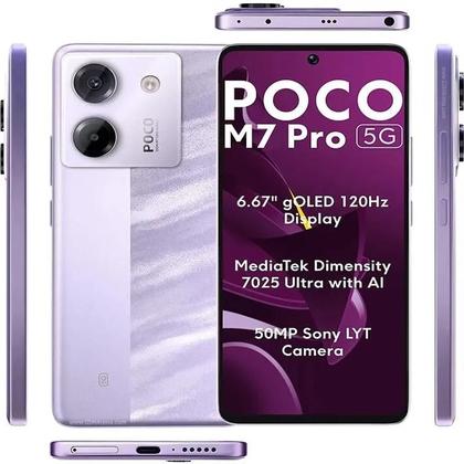 Imagem de Smartphone Xiaomi POCO M7 Pro 5G 256GB, 12GB RAM, Tela 6,67 polegadas AMOLED 120 Hz, Câmera 50 MP, NFC, Bateria 5110 mAh, Dual SIM, Android 14, Roxo