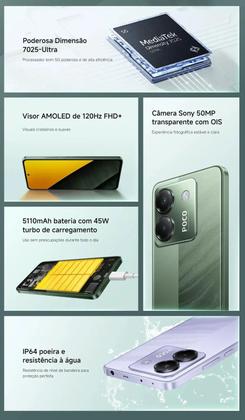 Imagem de Smartphone Xiaomi POCO M7 Pro 5G 256GB, 8GB RAM, Tela 6,67 polegadas AMOLED 120 Hz, Câmera 50 MP, NFC, Bateria 5110 mAh, Dual SIM, Android 14 vERD
