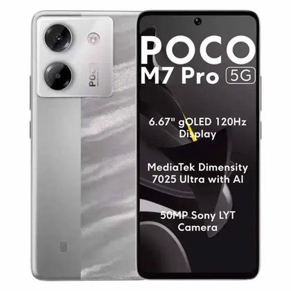 Imagem de Smartphone Xiaomi POCO M7 Pro 5G, 512GB, 12GB RAM, Tela 6,67 AMOLED 120Hz, Câmera 50MP, Bateria 5110mAh, Android 14, Selfie 16MP, Dual SIM
