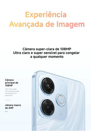 Imagem de Smartphone Xiaomi Redmi 13X 256GB 16GB Ramboost Câmera 108MP dupla lançamento versão Global Premium Design note celular melhor custo benefício