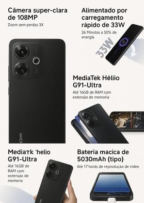 Xiaomi Redmi スマートフォン Smartphone Xiaomi Redmi 13X 256GB 16GB Ramboost Câmera 108MP dupla