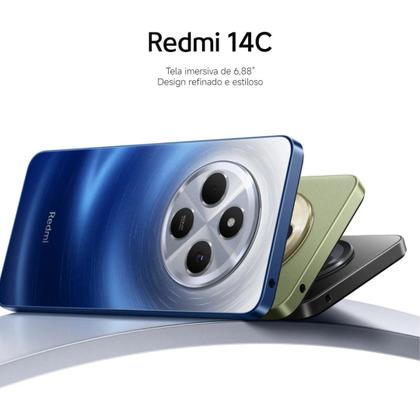 Imagem de Smartphone Xiaomi Redmi 14C 256gb 128GB 8GB Ramboost 50MP Camera dupla Premium Design 120Hz celular lançamento versão Global melhor custo benefício