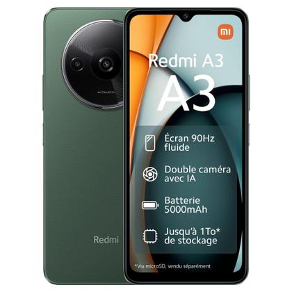 Xiaomi Redmi A3 4GB+128GB グリーン Smartphone Xiaomi Redmi A3 128GB 4GB RAM Dual SIM Tela 6.71