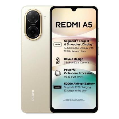 Smartphone Xiaomi Redmi A5 128GB 4GB RAM GSM Dual Sim Black