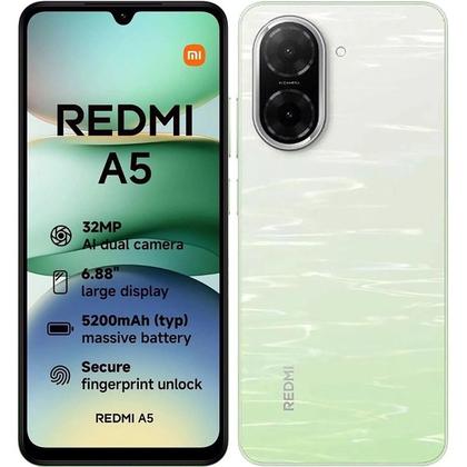 Imagem de Smartphone Xiaomi Redmi A5, 64GB, 3GB RAM, Android 13, Tela 6,52, Câmera 8MP Frontal 5MP, Bateria 5000mAh, Dual SIM
