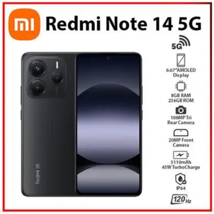Smartphone Xiaomi Redmi Note 14 5G 256GB 8GB RAM Dual SIM Tela 6.67 Preto ou Branco