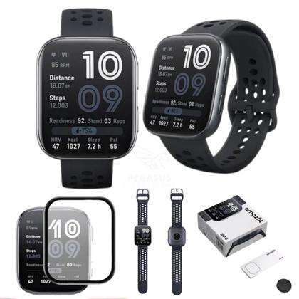 Imagem de Smartwatch Amazfit Bip 6 Mapas Assistente IA Blue Black Com Película de Silicone