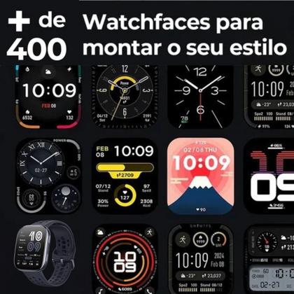 Imagem de Smartwatch Amazfit Bip 6 Mapas Assistente IA Blue Black Com Película de Silicone