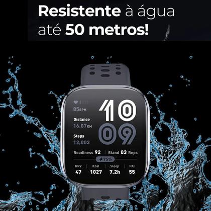 Imagem de Smartwatch Amazfit Bip 6 Mapas Assistente IA Blue Black Com Película de Silicone