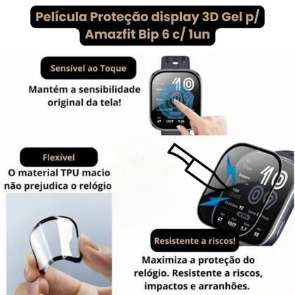 Imagem de Smartwatch Amazfit Bip 6 Mapas Assistente IA Blue Black Com Película de Silicone