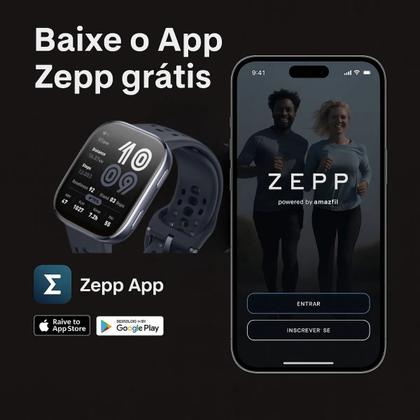 Imagem de Smartwatch Amazfit Bip 6 Mapas Assistente IA Blue Black Com Película de Silicone